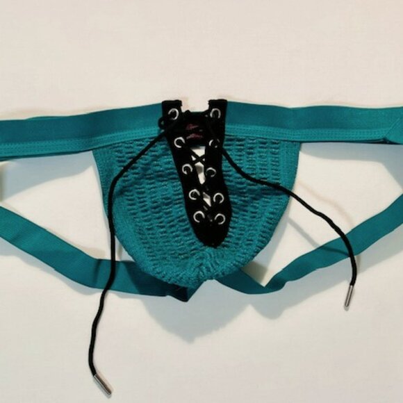 FIZX Mark by Undergear  Solid Knit Lace-up Athletic Supporter/Jock- Green/ Black - Picture 9 of 14